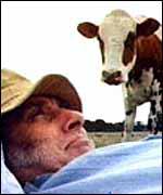 Spike Milligan (and cow)
