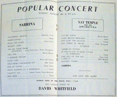 Programme announcing Sabrina at the Isle of Man 1963
